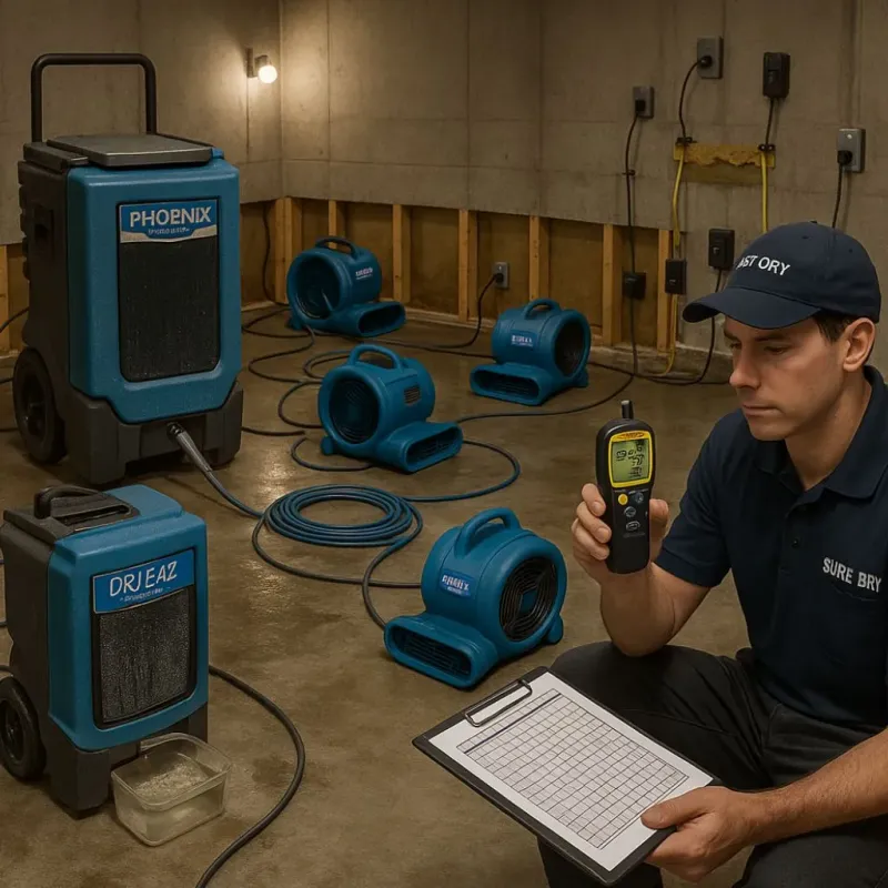 Structural Drying and Dehumidification process in Belding, MI